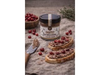 Паштет из мяса Оленя с вяленой клюквой. 90гр/12шт