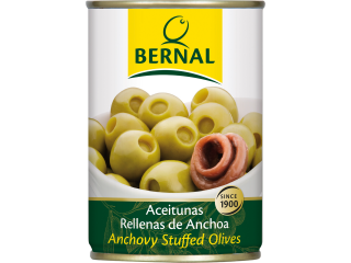 Оливки фарш. анчоусом, Bernal, ж/б, 292 г (120 г)