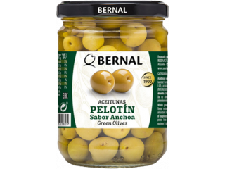 Оливки PELOTIN в анчоусном рассоле Bernal с/к, 436 г (250 г) (N)